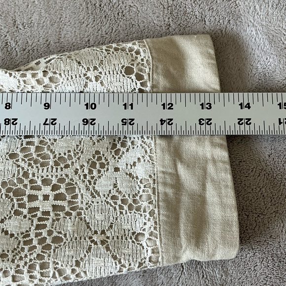 Cache Linen Lace Overlay Romantic Cropped Jacket Aubrey Hepburn Size 10 Chic - Picture 13 of 14